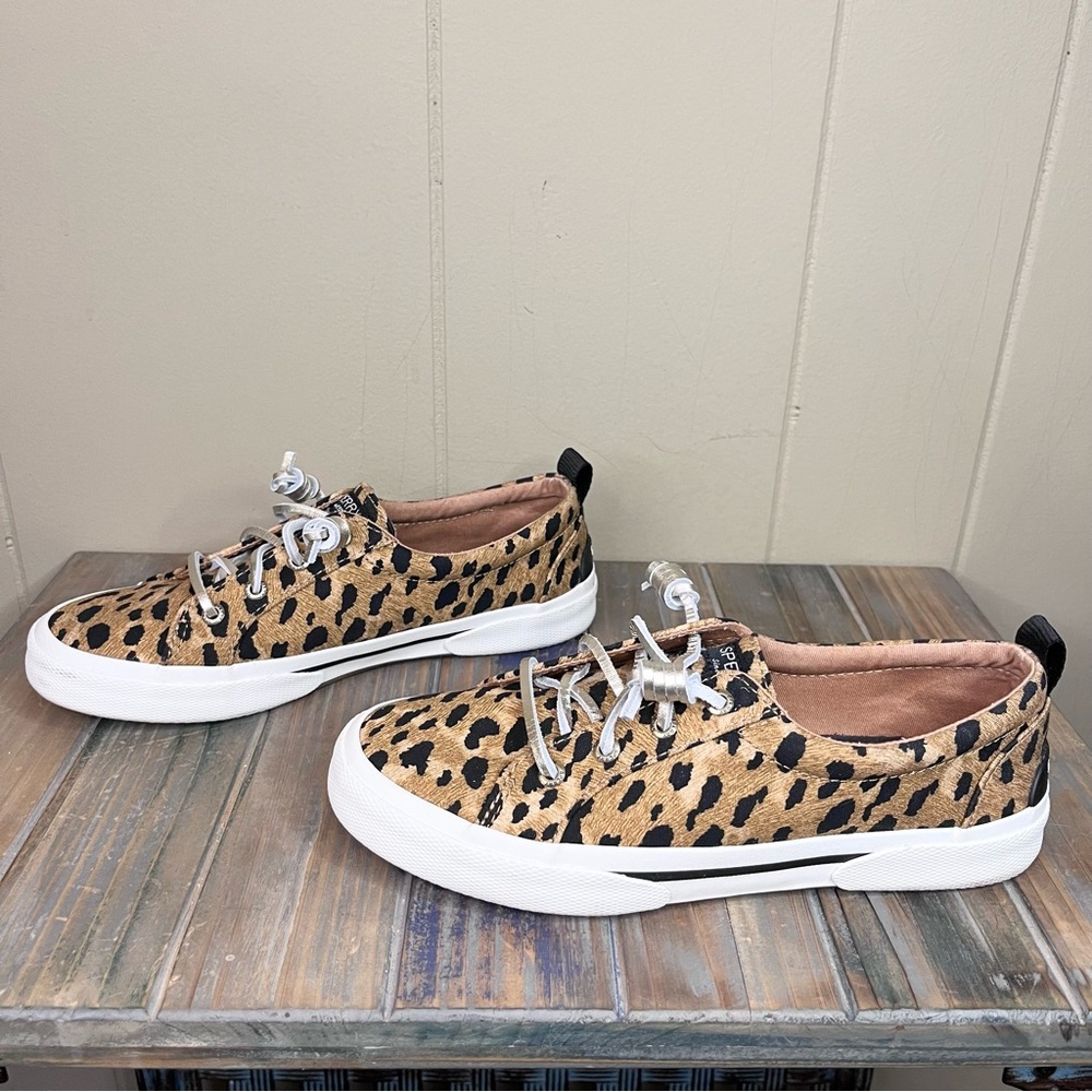 SPERRY Women’s Pier Wave LTT Cheetah MLT Memory Foam Slip On Sneakers 6.5M - Picture 3 of 10